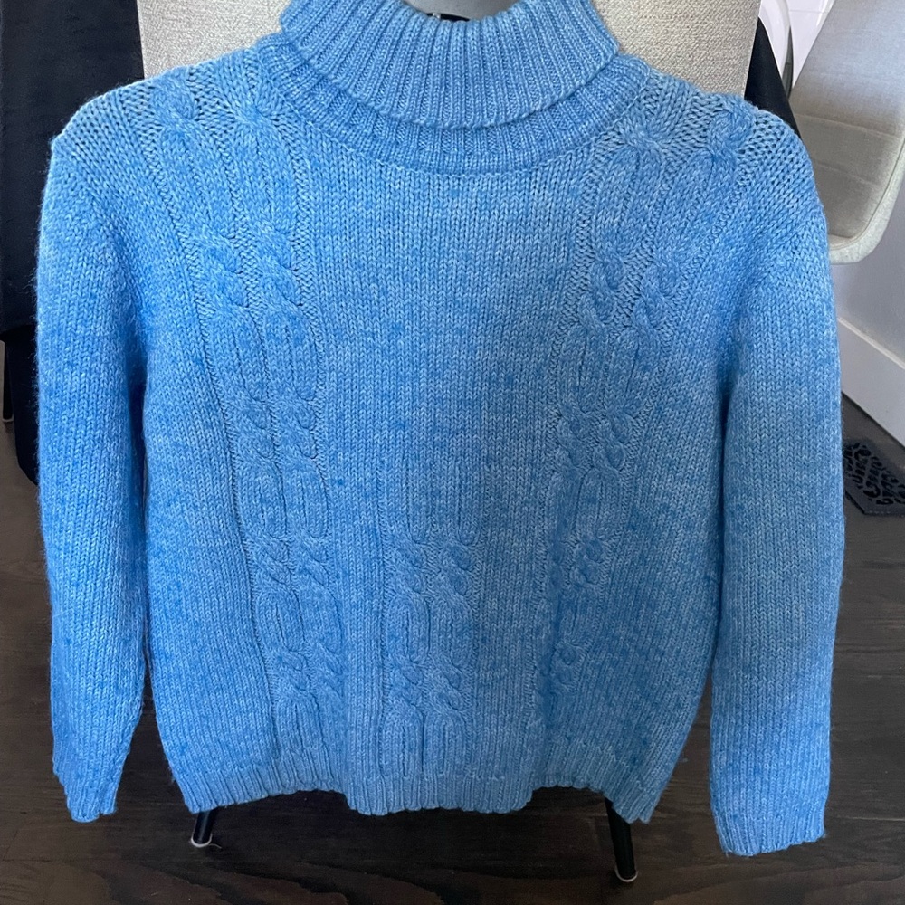 Vintage Blue Cable Knit Women's Sweater